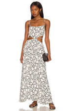 Revolve ASTR the Label Sanger Maxi Dress Cut-Outs M Boho Artsy Whimsical Edgy