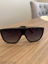QUAY No Curfew Oversized Shield Sunglasses   Black/Gold
