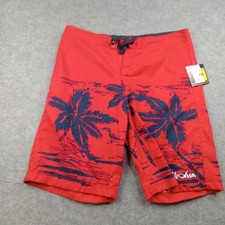 U.S. Polo Assn Shorts Mens XXL Red Palm Tree Swim Trunks Mesh Lined Beach