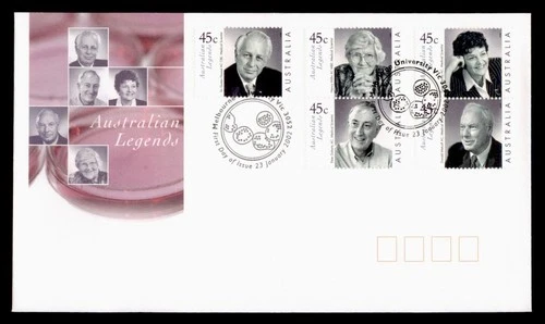 DR WHO 2002 AUSTRALIA FDC LEGENDS CACHET BLOCK w29716