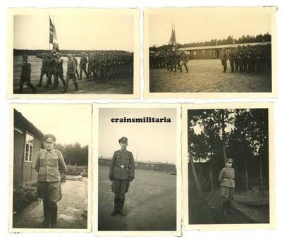 5x Orig. Foto Kriegsmarine 4.E.M.A.A in Lager CUXHAVEN Vereidigung Offizier 1941