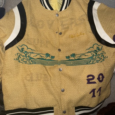 NEW Lifted Anchors Lovers Surf Club Varsity Jacket Gold  XL Letterman Streetwear