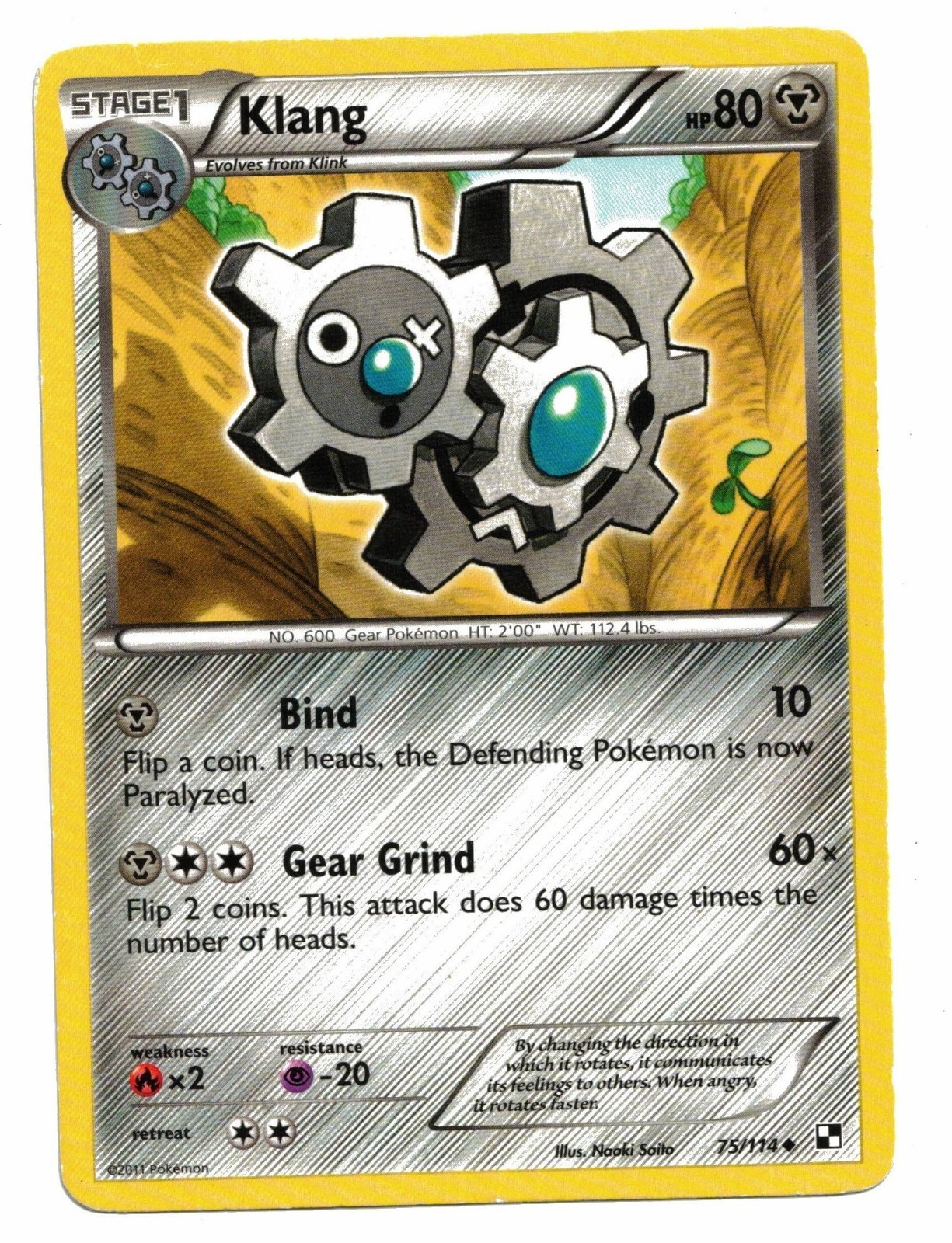 Pokemon Cards: Klang 75/114 Black & White Base Set! NM