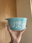Vintage Pyrex #473 Turquoise Blue Amish Butterprint 1 QT Casserole Dish No Lid
