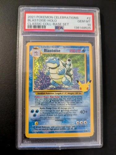 2021 POKEMON CELEBRATIONS CLASSIC COLLECTION #2 BLASTOISE-HOLO PSA 10
