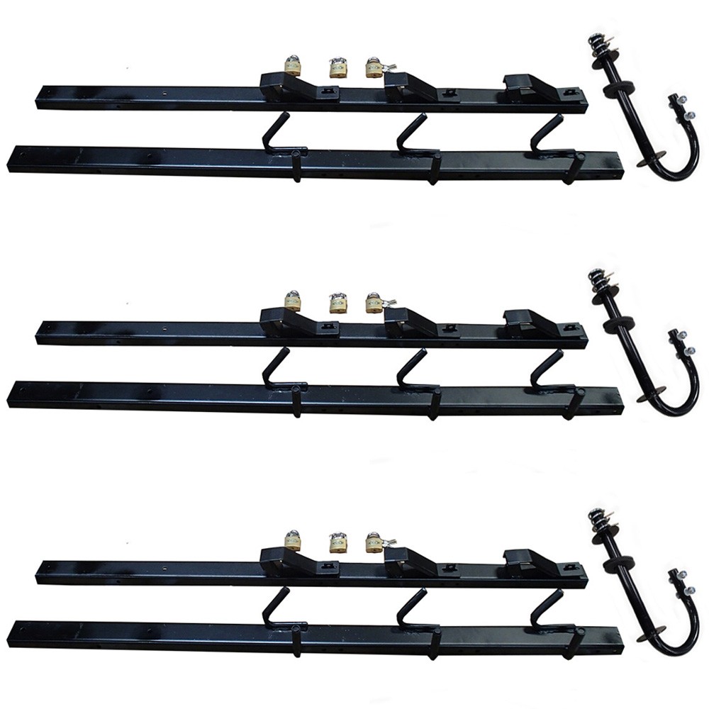 3 Place Lockable Holder Rack Trailer Weedeater Hedge Edge Brush Cutter Trimmer