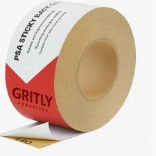 Gritly - 25 Yard PSA Gold Longboard Sandpaper Roll, 2-3/4" Wide - Adhesive