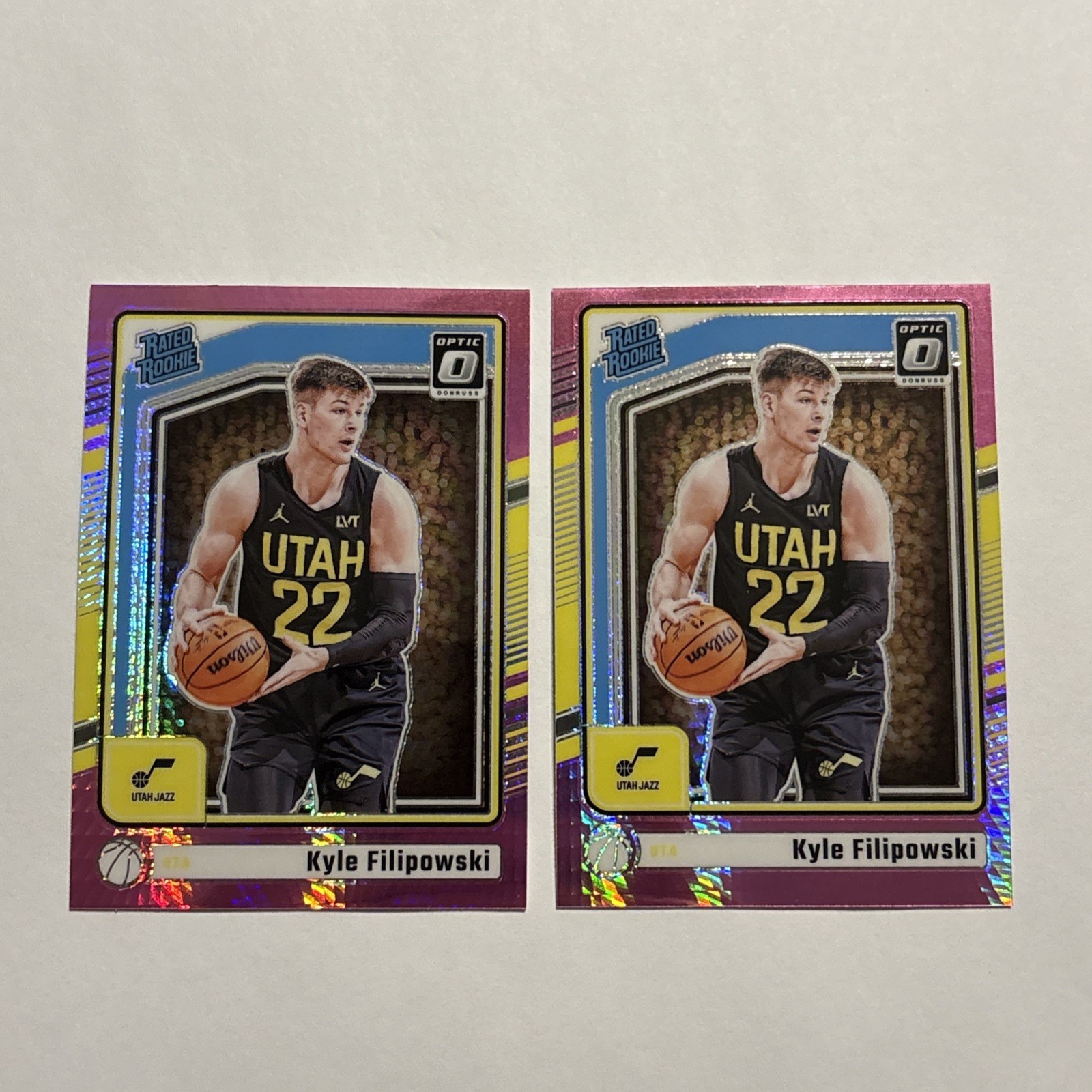 Kyle Filipowski 2024-25 Donruss Optic Pink Hyper Refractor Rookie #300 -2 Cards 