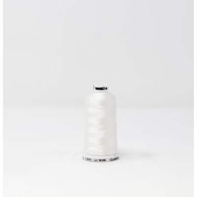 Madeira Classic No. 40 Rayon Embroidery Thread 1100yd 1001 Super White Spool