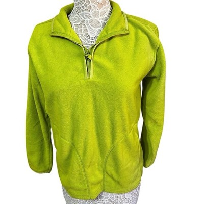 Y2K Lady Foot Locker Sport Neon Green Quarter Zip Pullover Women s Small