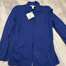 American Glamour by Badgley Mischka Blue Open Front Jacket Blazer small nwt