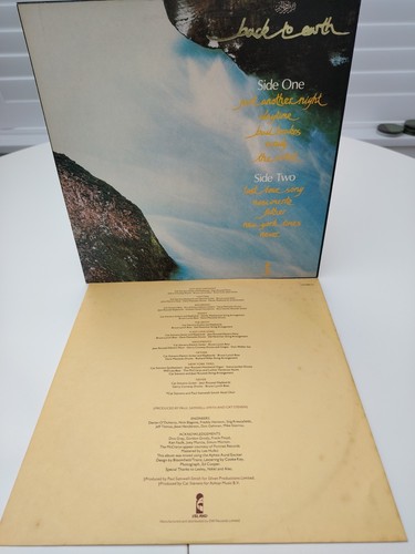 Cat Stevens Back to Earth ILPS9565 1978 A3/B3 Textured Inner/Outer Cover EX EX - Picture 8 of 11