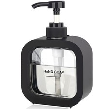 ONECOCOA Hand  Dish Soap Dispenser - Modern Plastic Pump with Labels - Black