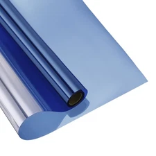 Window Privacy Film One Way Heat Blocking Static Cling Dark Blue 35.4x39.4"