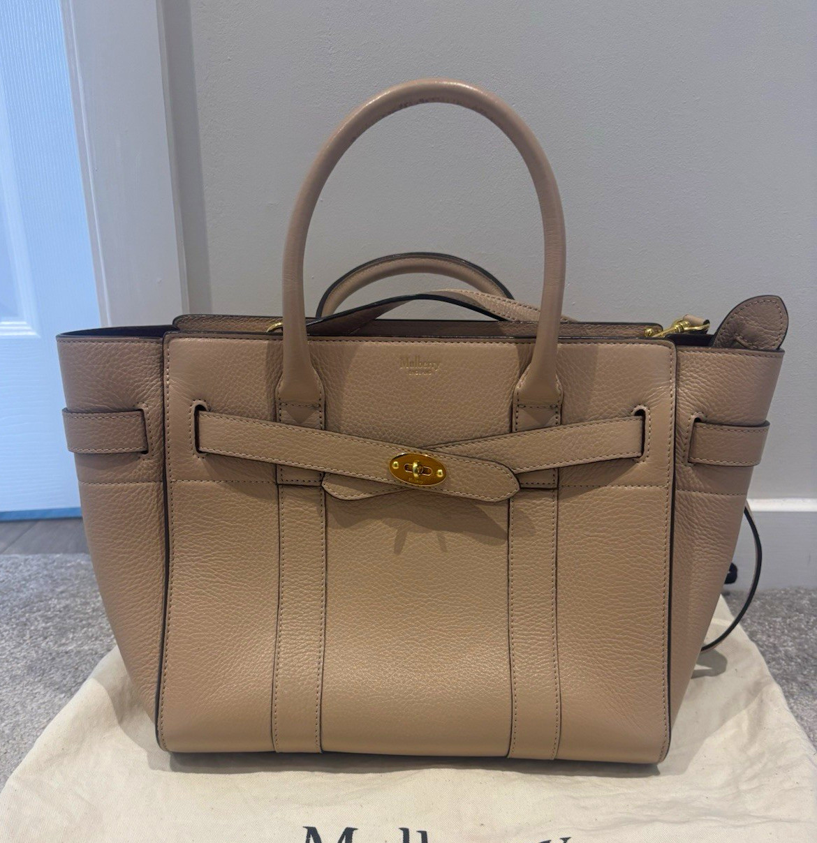 Mulberry Small Zipped Bayswater Rosewater Small Classic Grain