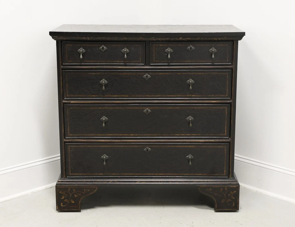 Cofre de soltero BAKER Milling Road laca negra envejecida campo francés Foto 2 de 4