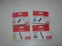 4 Canon Druckerpatronen Tinte CLI-581 Xxl Bk / C / M / Y