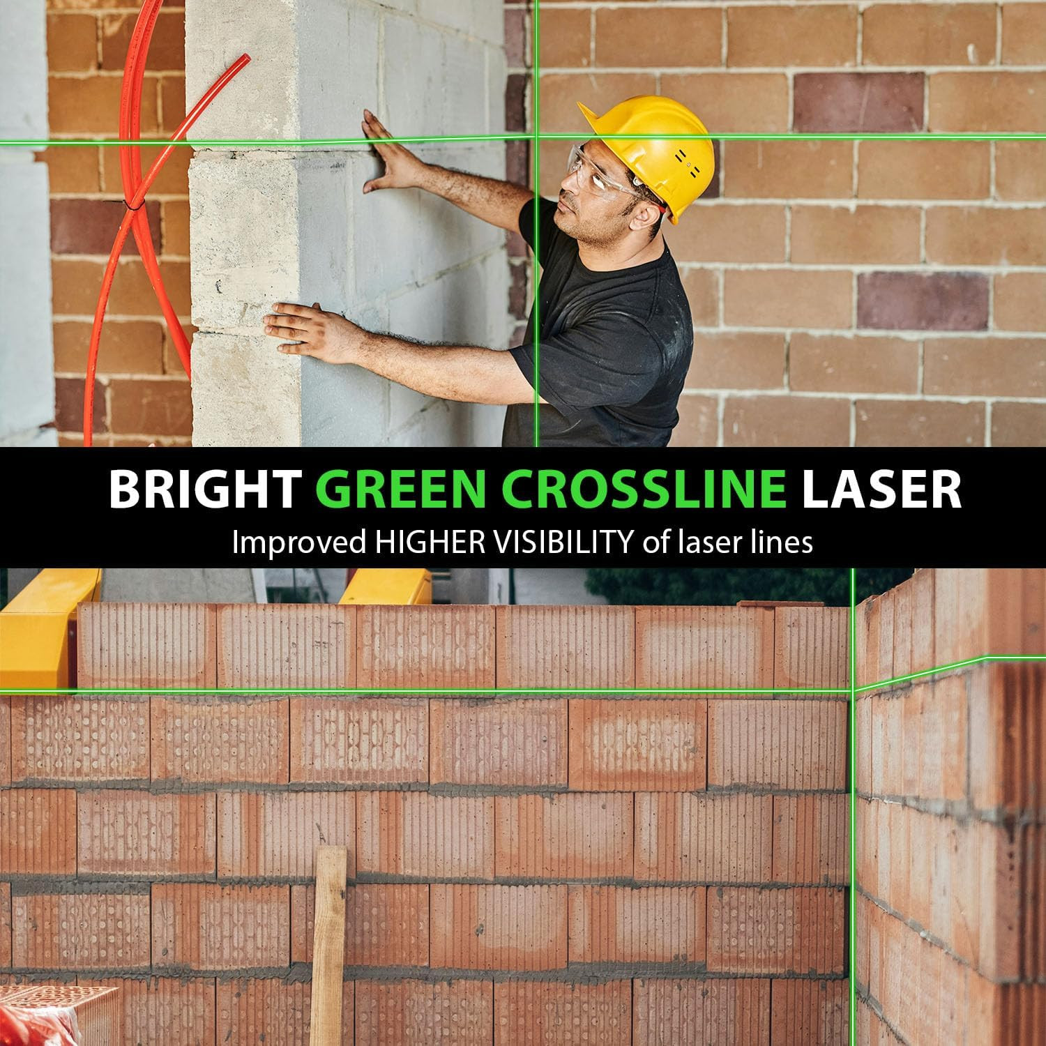 Cross Line Laser Level with Tripod, 100Ft Self-Leveling Green Cross Line Laser L