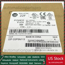 New Sealed AB 22F-D2P5N113 PowerFlex 4M- 0.75 kW (1 HP) AC Drive 3PH 22FD2P5N113