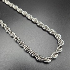 Thick Silver Rope Stainless Steel Chain Men's Necklace- 20" Length, 8mm width