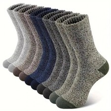 5 Pairs Merino Wool Socks Men Thick Thermal Hiking Cold Weather