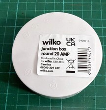 1 x Wilko Round Electrical Connector Junction Box White PVC 20 Amp 