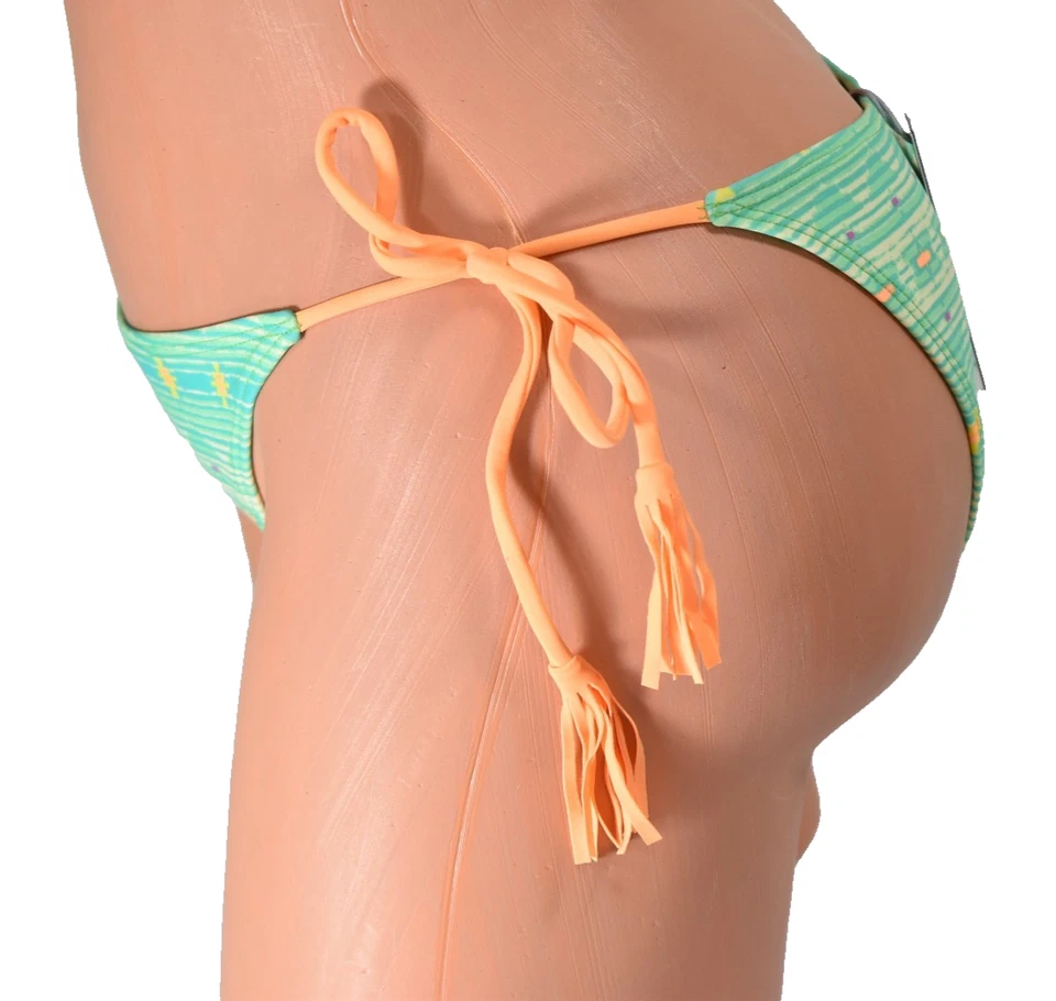 青少年 O'Neill 绿色斐济侧领带比基尼底部 XS 码全新带标签 — 第 2/4 张图片