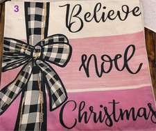 Your Choice of 1 -Variety Color/Saying Christmas/Holiday Pillowcase 17.5  Square