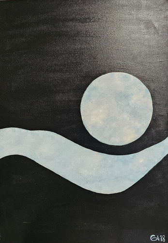 Original Acrylic Painting “Espiare tra le nuvole” – Claudio Argento – Sky Art