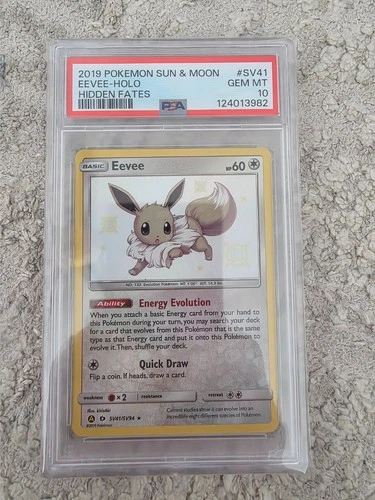 Pokemon PSA 10 Eevee SV41/SV94 Sun & Moon Hidden Fates Shiny Holo