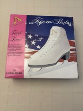 American Figure Skates Womens Size 8 White Tricot Lined Style 522 Ice Skates