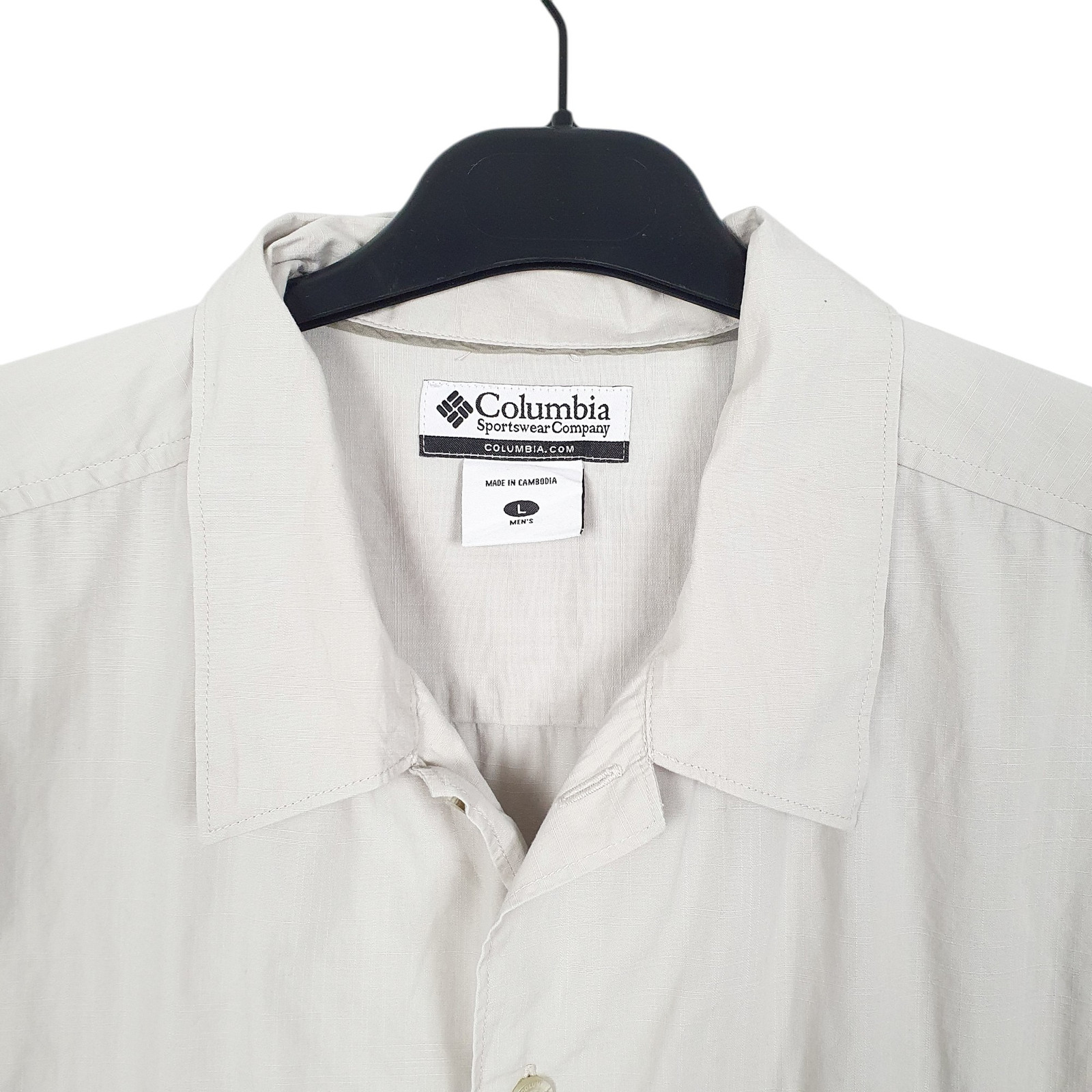 COLUMBIA SPORTSWEAR Beige Shirt Short Sleeve Casual Cotton Mens L image 2