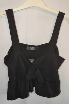 Schwarzes kurzes Sommertop für Damen von Primark UK-Größe 14 16 neu mit Etikett