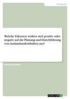 Welche Faktoren Wirken Sich Positiv Oder Negativ Auf Die Planung Und DurchfüHrun