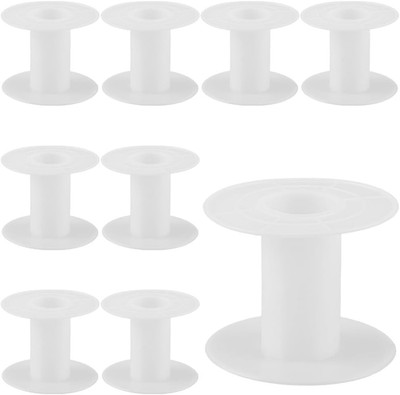 15Pcs 55 x 46mm Empty Spool Ribbon Plastic Spool White Weaving Cord Wire Thre...