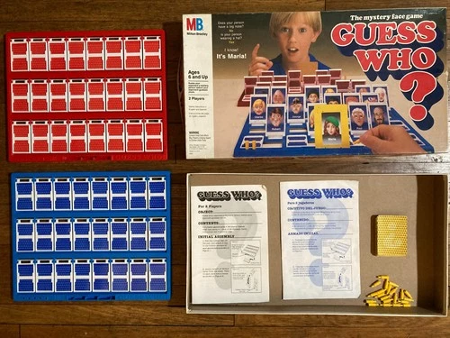 Vintage 1991 Guess Who? Board Game Milton Bradley The Mystery Face Game
