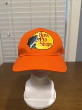 Bass Pro Shops Trucker Hat Blaze Orange Mesh Snapback Cap Fishing Hunting Dad