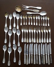 SERVIZIO  POSATE ARGENTATE SET DA 12 PERSONE- PEZZI 51-VINTAGE- 737