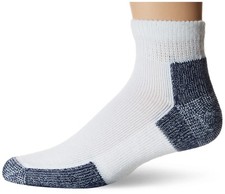 Thorlos Mens JMX Maximum Cushion Ankle Running Sock, Large, White 1 Pair 