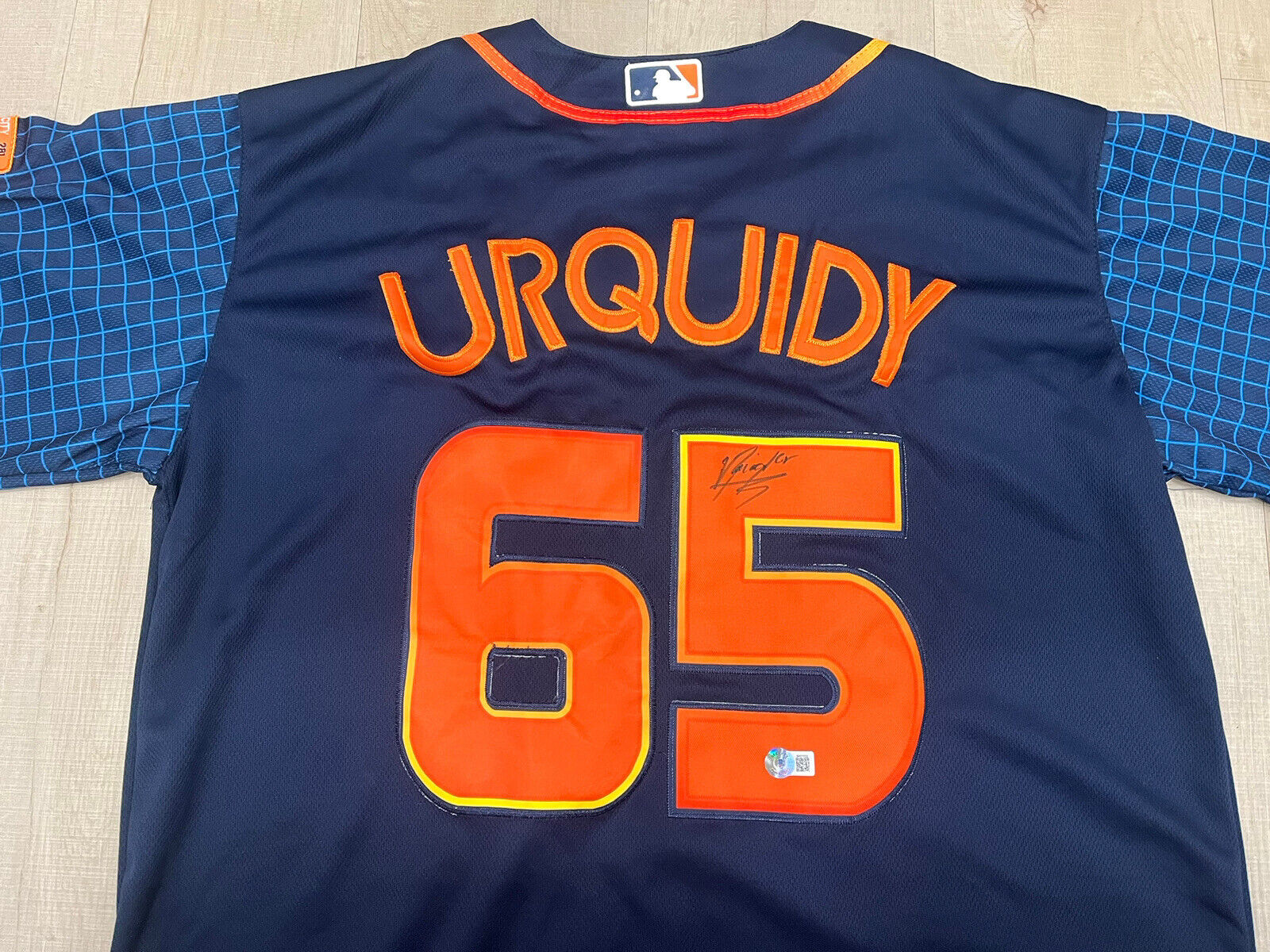 JOSE URQUIDY HAND SIGNED CITY CONNECT HOUSTON ASTROS SPACE JERSEY