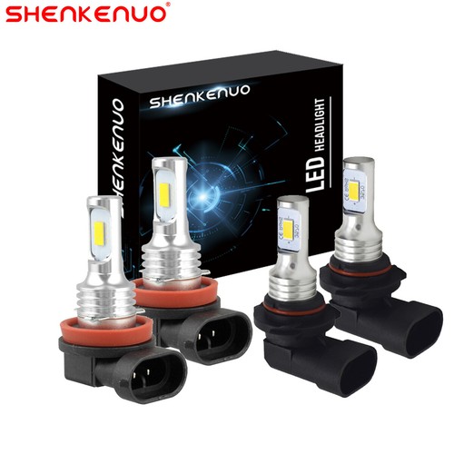 9005+H11 LED Headlight Bulbs 8000K Ice Blue – 4-Piece Super Bright Kit (360,000LM)