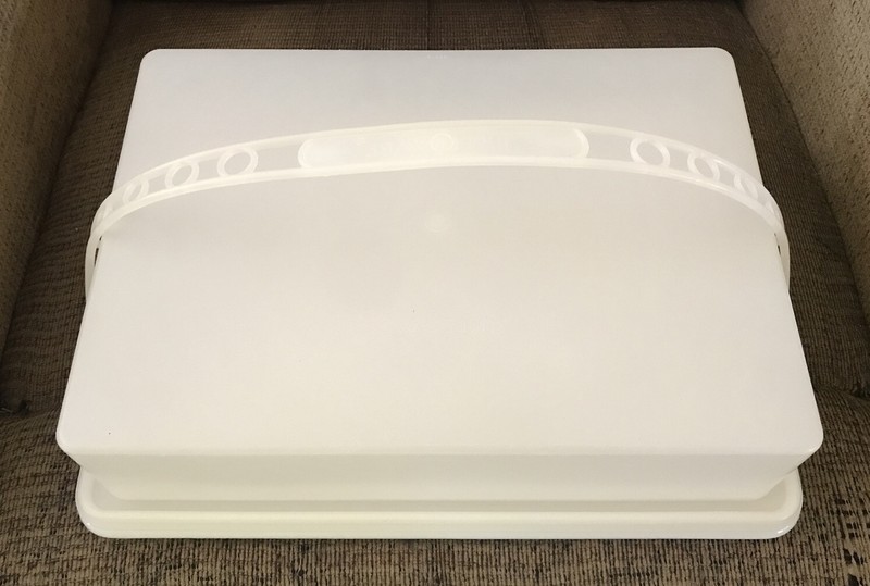 Vintage Tupperware Cake Carrier Clear Cover 624-2 Tray With Handle VGC
