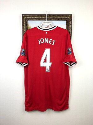 Manchester United Home football shirt 2011 Soccer #4 Jones Nike