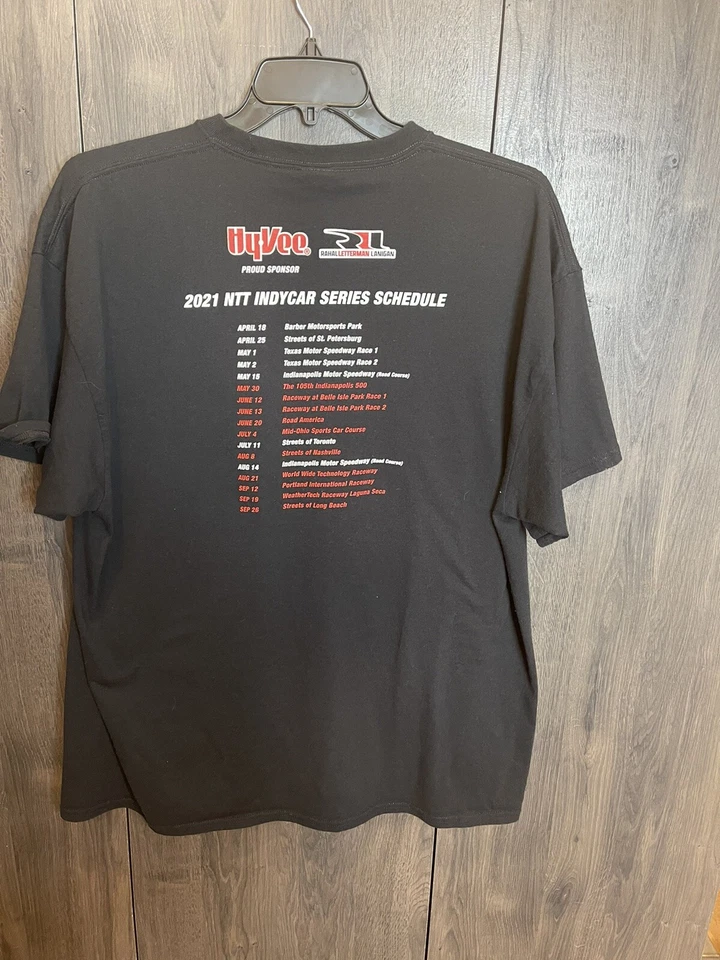 Camiseta negra Hyvee H45 Honda Rahal Letterman Lanigan Formula One World talla 2XL Foto 4 de 4