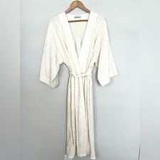 Vintage 90s Victorias Secret Gold Label Ivory Robe Womens Medium Feminine Glam