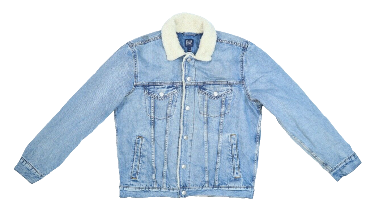 Gap Icon Denim Sherpa Jacket Gap Denim Jacket Mens Gap Sherpa Icon