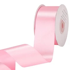 Double Faced Satin Ribbon 1.5"x25 Yards Solid Polyester Rose Pink