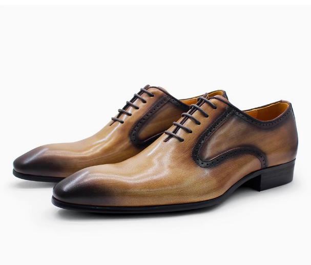 SAOLA Scarpe Oxford da uomo di lusso classiche stringate a punta scarpe formali business in pelle