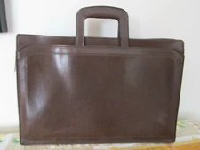 Vintage Custom Cases Chas W Wolf New York Women's Brown Faux Leather Briefcase
