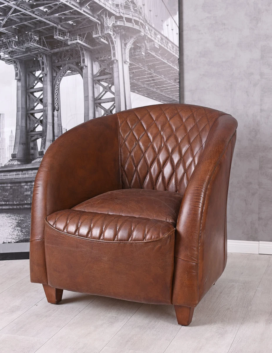 Loft Cocktail Chairs Club Leather Armchair Type Deco Kaminsessel